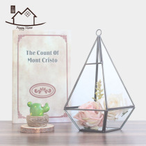 Glass Flower House ornaments modern pastoral succulents micro landscape immortal flower cover vase geometric craft jewelry