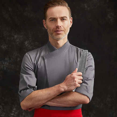 厨乐乐 Бренд шеф -повар обслуживание мужская отель кухня рабочая одежда запека бело -топ -костюм платье шеф -повара