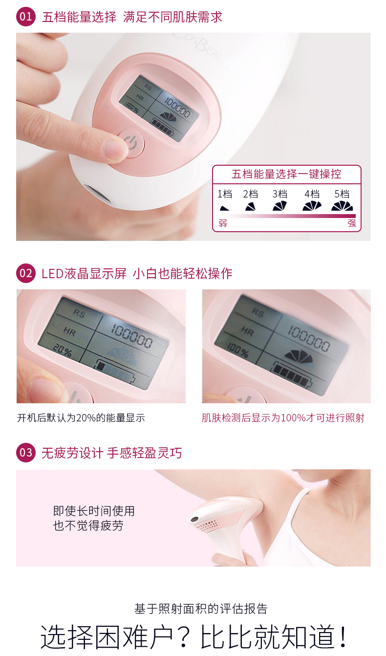 日本可思美 光子脱毛仪 8周净滑 10万发/可用26年 图16