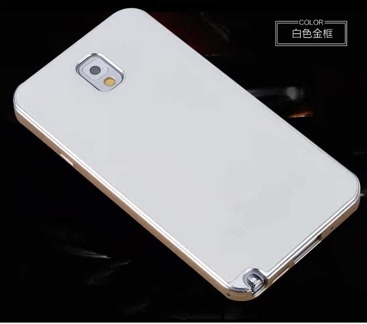 iMatch Aviation Aluminum Alloy Metal Bumper Tempered Glass Back Cover Case for Samsung Galaxy Note 3 N9000