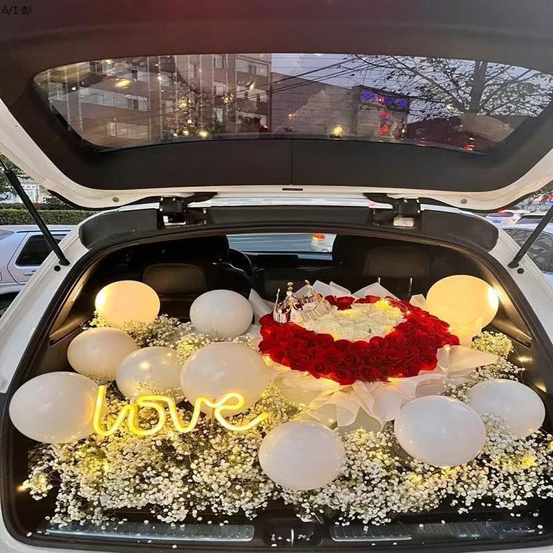 Romantic Confession and Proposal, Rose Bouquet, Led Light Balloon Decoration, Surprise in Car Trunk, Creative Ideas Nationwide Romantic Confession and Proposal, Rose Bouquet, Led Light Balloon Decoration, Surprise in Car Trunk, Creative Ideas Nationwide