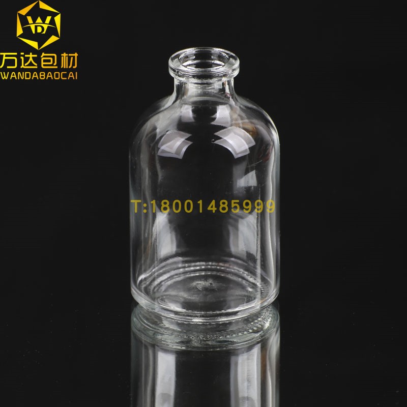 50ml transparent glass bottle 50 ml wide mouth moulded bottle DIY permalink Sugar Bean Capsule Soft Wood Stopper Drift Bottle