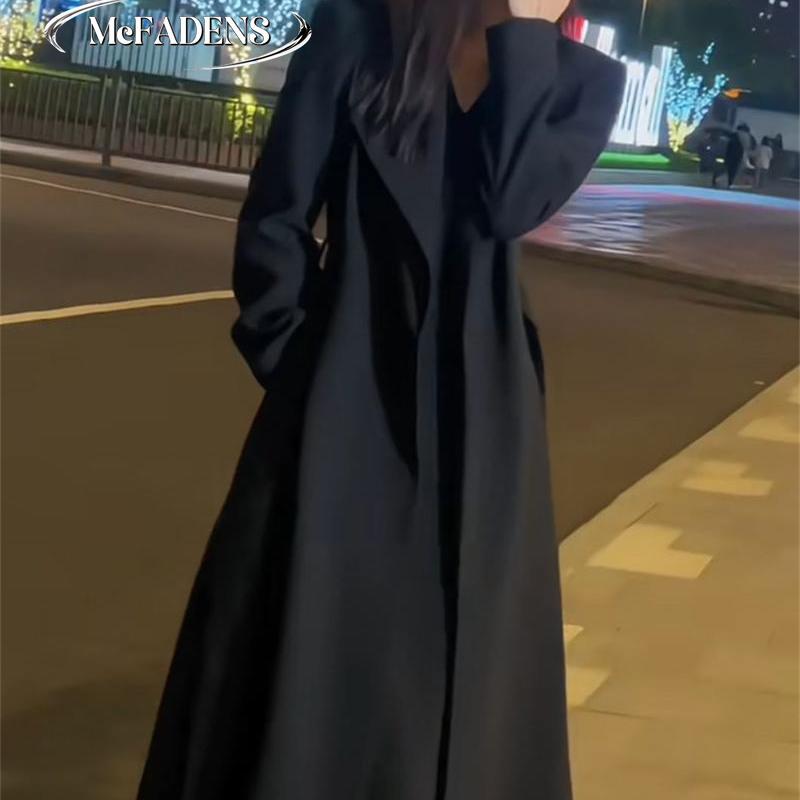 Hong Kong European Station 2024 Winter New Fashion Elegant Lady Style Light Luxury Simple Solid Color Women's Trench Coat Trendy Hong Kong European Station 2024 Winter New Fashion Elegant Lady Style Light Luxury Simple Solid Color Women's Trench Coat Trendy