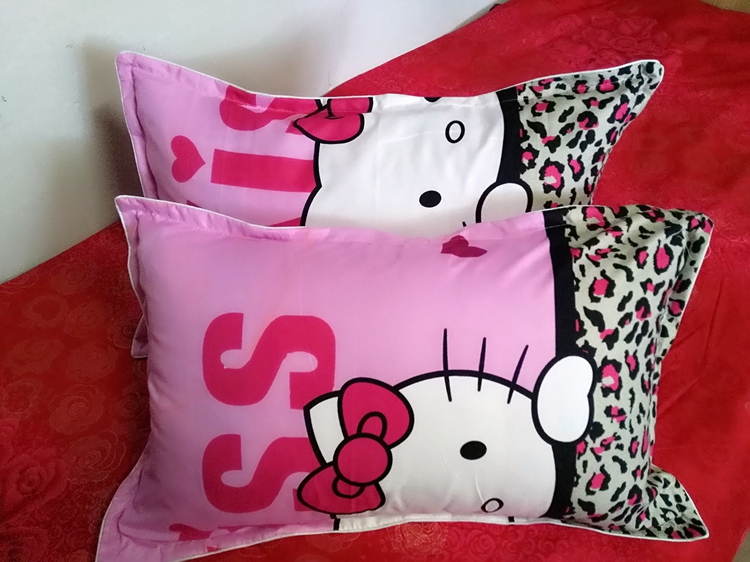 Hello kitty twill bông đơn mảnh gối bộ trẻ em sinh viên người lớn 48 * 74 áo gối ·