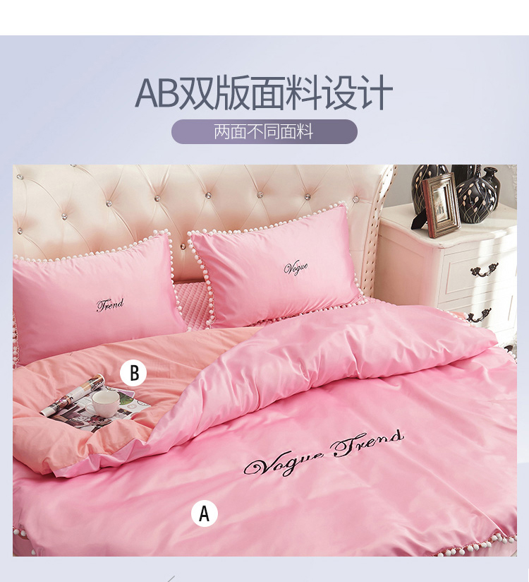 Váy ngủ lụa tròn châu Âu bốn bộ chăn ga gối đệm đơn mảnh cotton công chúa phong cách cotton ga trải giường tùy chỉnh chăn ga gối everon 2020