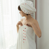 Soft cotton velvet bath two-piece white simple absorbent shower cap bath bath towel B & B apartment hair dry hat headscarf