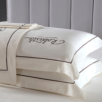80 long staple cotton pillowcases a pair of pure white hotel B & B pillow cover cotton simple 48 * 4cm single