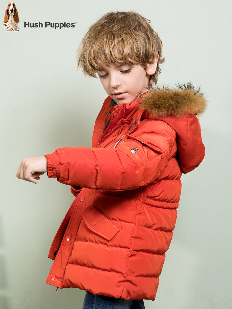 Hush Puppies 暇步士 19年冬季新款 中长款男童羽绒服外套 聚划算+天猫优惠券折后￥389包邮（￥759-370）105~170码多款多色可选