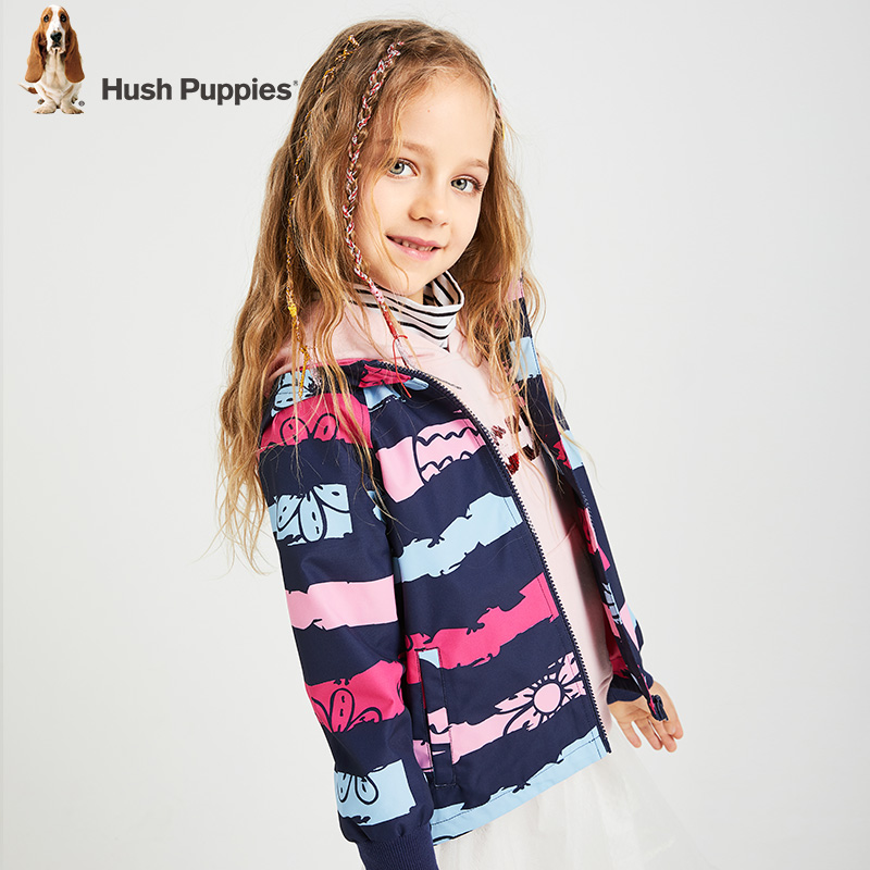 Plessling Girls Jacket 2020 mùa xuân và mùa thu mới Thin-Thậm chí Hat kiểu Áo gió trẻ em lớn của Coat trẻ em.