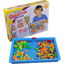 Childrens creative mushroom nails insert toy gift box variable plastic puzzle plug baby early education puzzle type