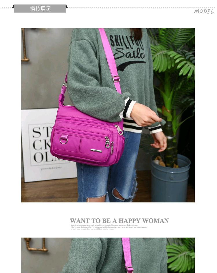 2018 phụ nữ trung niên mới túi xách nữ túi nylon oxford túi đeo vai Messenger túi chống nước nhẹ nữ balo da nữ