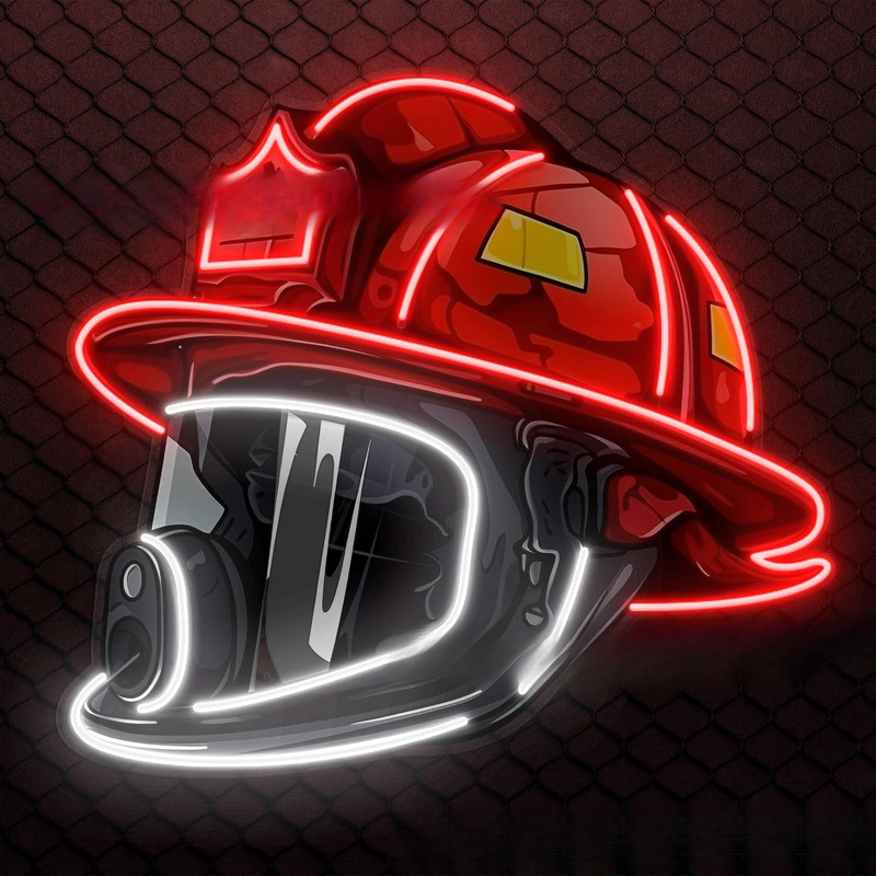 Cross-Border New Firefighter Helmet Neon Sign Firefighter Helmet Neon Light Cross-Border New Firefighter Helmet Neon Sign Firefighter Helmet Neon Light
