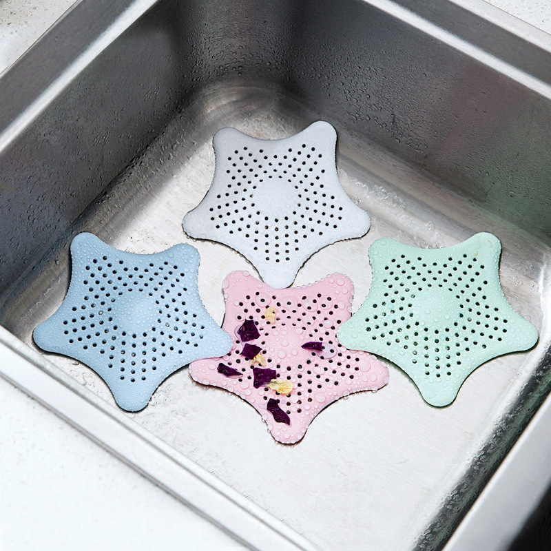 2018 New Kitchen Silica Gel Pentagram Sink Filter Bathroom Floor Drain Stain water filter