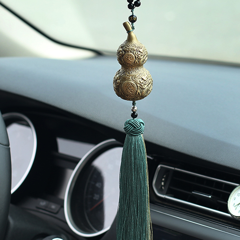 Xianglong gourd car copper pendant security charm pendant men's and women's high-end car ornaments rearview mirror decorations