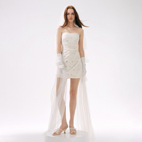 MOODxMIURA white hollow embroidered bow decorated tube top skirt elegant dress women 25 spring and summer new style