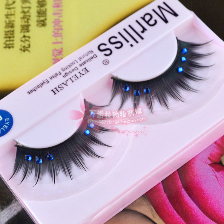 Latin dance performance makeup artist creative writing True Cosplay exaggerated dense blue bright drilling false eyelashes 507