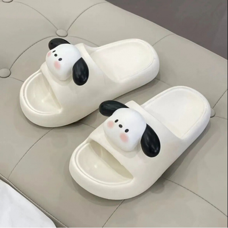 Women's Summer Slippers with Cute Puppy Design for Indoor Home Use soft sole Bathroom Non-Slip Household Couple Slippers for Outdoor Wear