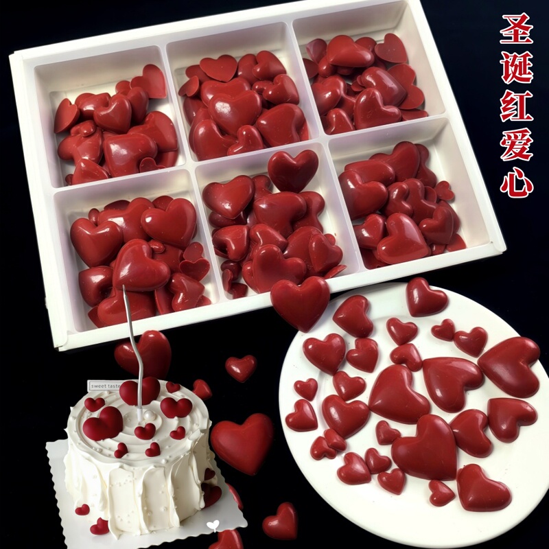 Heart-Shaped Chocolate Cake Decoration Valentine's Day Ornament Heart-Shaped Bear 3D Christmas Red Heart Couple Cake Topper Heart-Shaped Chocolate Cake Decoration Valentine's Day Ornament Heart-Shaped Bear 3D Christmas Red Heart Couple Cake Topper