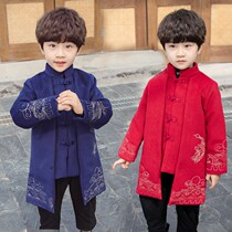 Childrens New Years Dress Boys Tang Costume Winter Dress Baby Boy Chinese Style Jacket National Tide One-Year Dress Festive New Year Dress