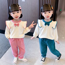Childrens Suit Spring Dress Girl 2022 New Little Fragrance Wind Two-Piece Baby Girl Net Red Korean Version Childrens Clothing Spring and Autumn Tide