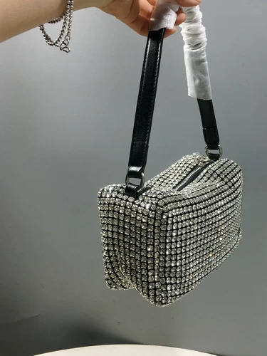 Сумка через плечо, бриллиантовая портативная барсетка, цепь, небольшая сумка, сумка подмышку, ремешок для сумки, инкрустировано бриллиантами