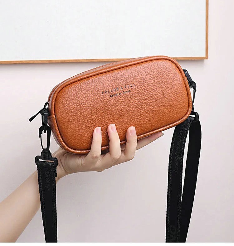 Foreign trade head coat new small square bag with single shoulder strap bag wide shoulder strap leather female bag tail