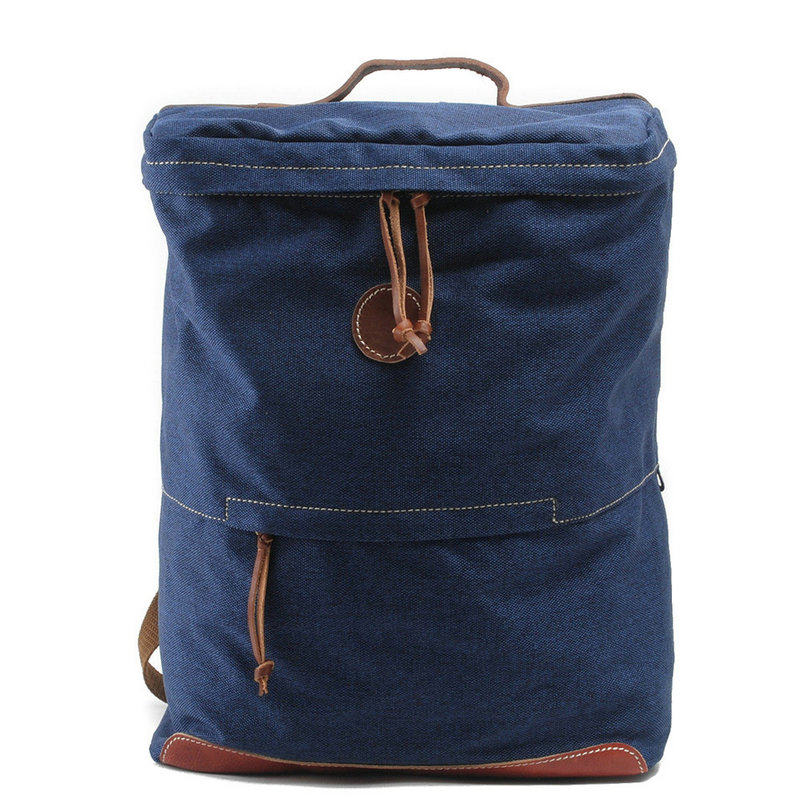 Foreign trade large capacity cotton with bark skin mixed cylinder zipper canvas casual shoulder backpack tail