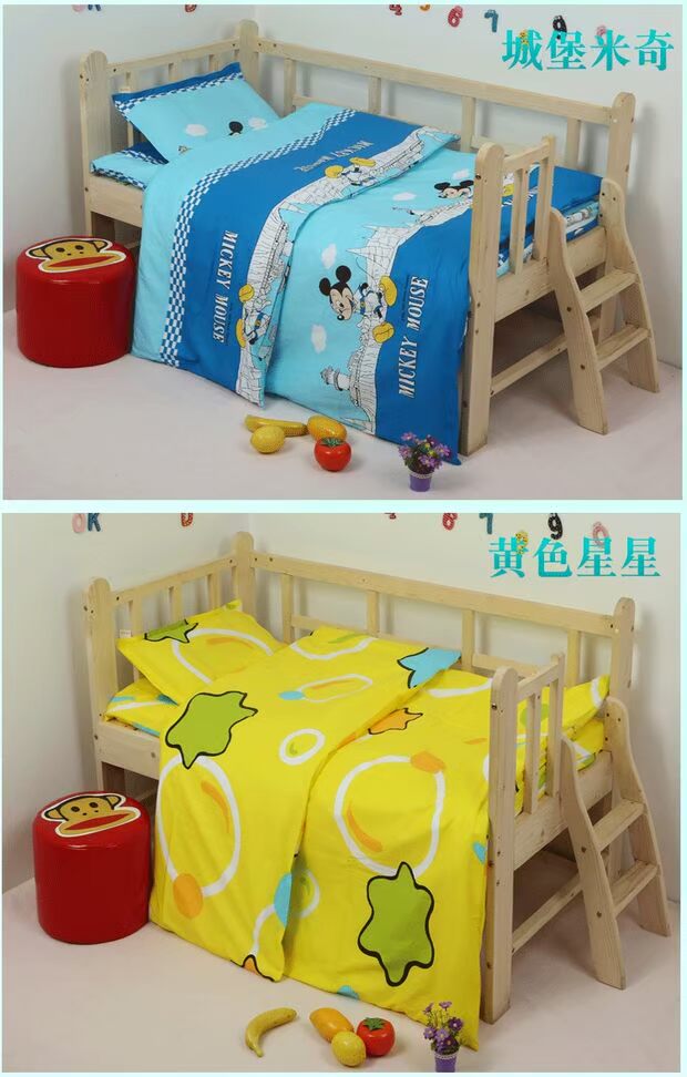Bé mẫu giáo chăn ba mảnh sáu mảnh nap chăn quilt lõi phim hoạt hình trẻ em giường bông chăn 	bộ chăn ga gối cho bé	