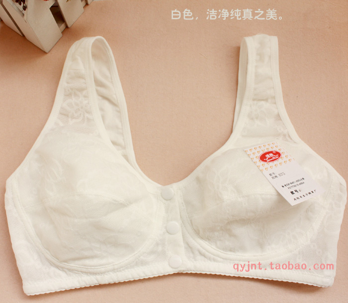 Áo ngực cotton trung niên và cũ không có vòng thép mỏng áo ngực thể thao ngủ áo ngực khóa trước đồ lót áo lót triumph