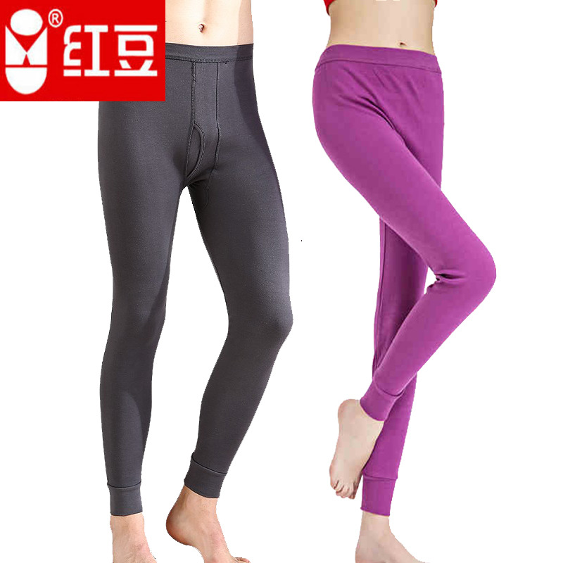 Red Bean Sanitary Pants All Pure Cotton Thin with bottom warm pants Gats for overweight men and women wearing mid-aged winter sanitary pants