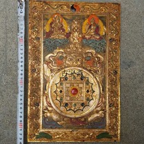 Hongshan culture antique ancient jade old Jade War Han Liangzhu culture and Tian Jade gilt gold Buddha statue ornaments round wall arhans