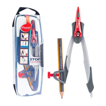 Maphde Smart locking compasses Compasses Stroke drawing tools Lead core Compasses Primary School Students Drawing Elementary Students Practical Design Cute Multifunction Students With Exam 5 Pieces Of Metal Compasses