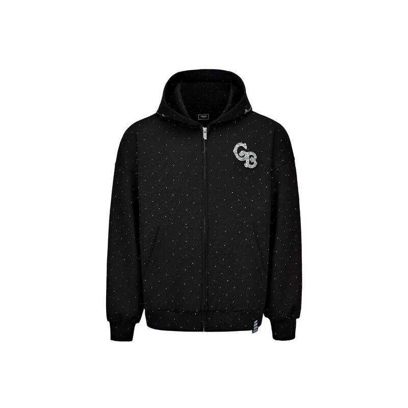 Goodbrand 26Fw Sparkling Diamond Star Sequin Embroidery Light Luxury Fashion Hooded Cardigan Sweatshirt Unisex Jacket