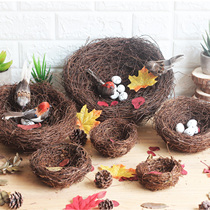 Birds nest grass silk parrot nest Birds Nest pigeon nest pigeon nest chicken nest grass nest diy Easter egg creative outdoor decoration