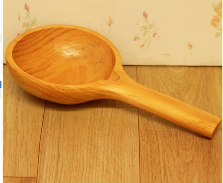 Bathtub bath water bleach solid wood scoop large soaking bath home kitchen scoop rice spoon water wooden spoon scoop bath bucket wooden spoon