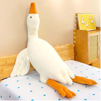 Large White Goose Plush Toy, Large Doll, Boy's Stuffed Animal, Bed Comfort Doll, Girl's Sleeping Pillow, Cute