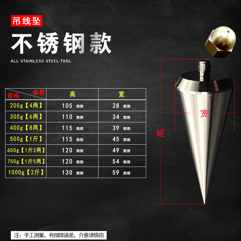 不锈钢吊线锤：工地神器，木工工具必备！精准测量，一锤定音！-线垂-淘宝好物网