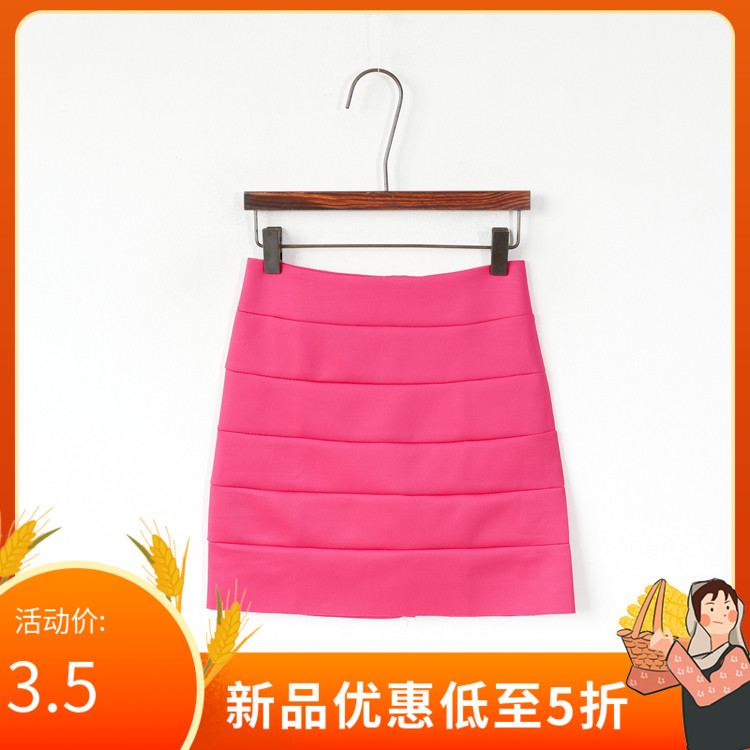 Foreign Trade Raw single-tailed Confectionery Color color Skinder slim half body Dress Temperament Woman dress Hip Skirt After Hip Skirt rear Commuter Short Skirt