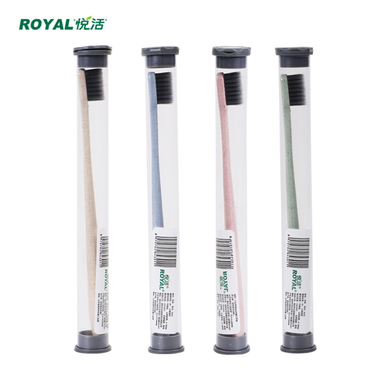 Travel products Wheat straw Bamboo charcoal Soft hair Adult toothbrush Portable hotel household home cleaning set