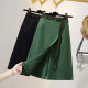 Large-size crotch-covering thin cropped culottes women 2023 summer elastic waist casual straight wide-leg A-line skirt