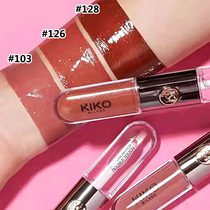 On the way KIKO DOUBLE HEAD LIP GLAZED LIP GLOSS RED PERSISTENT NOT STAINED CUP 103126128 KIT BOX HAS A TEAR DOWN