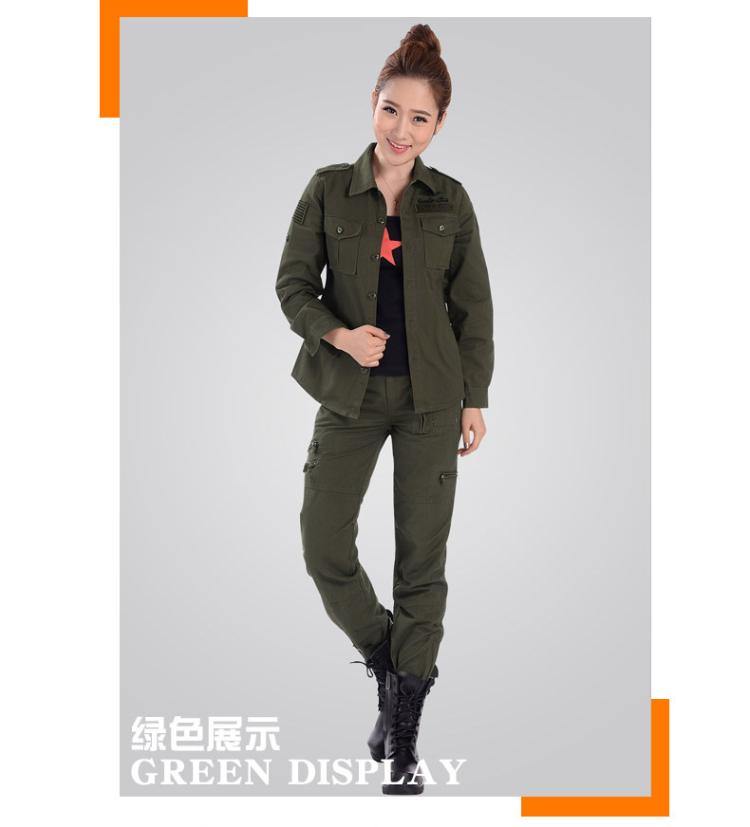 Sân thể thao ngoài trời quần áo ngụy trang Mùa xuân và mùa thu phụ nữ quân đội dụng cụ tập luyện phù hợp với thủy thủ nhảy bông phù hợp với thủy triều - Những người đam mê quân sự hàng may mặc / sản phẩm quạt quân đội quần rằn ri nam