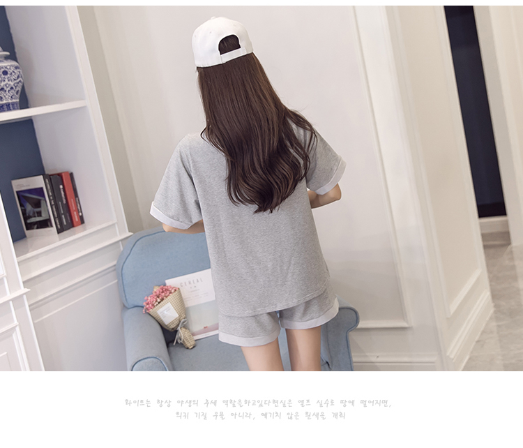 Phụ nữ mang thai mùa hè phù hợp với mô hình thời trang 2018 mùa hè mới cotton ngắn tay quần short mùa hè thể thao bùng nổ mẹ hai mảnh váy bầu đẹp