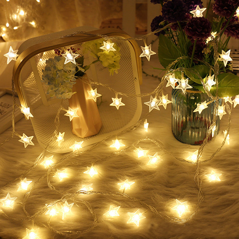 Birthday Decoration LED Shining Light String Warm Color Small Round Ball Light Bedroom Living Room Full of Star Romantic Fresh Curtain light