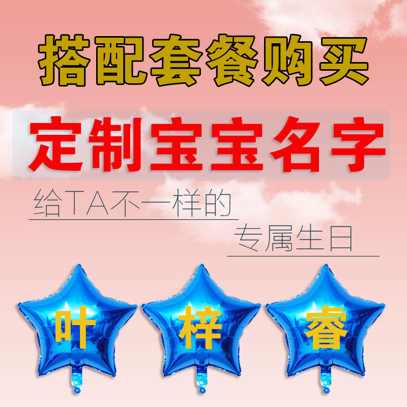 Custom name matching package Aluminum film balloon Children's birthday decoration Baby year-old custom party scene decoration