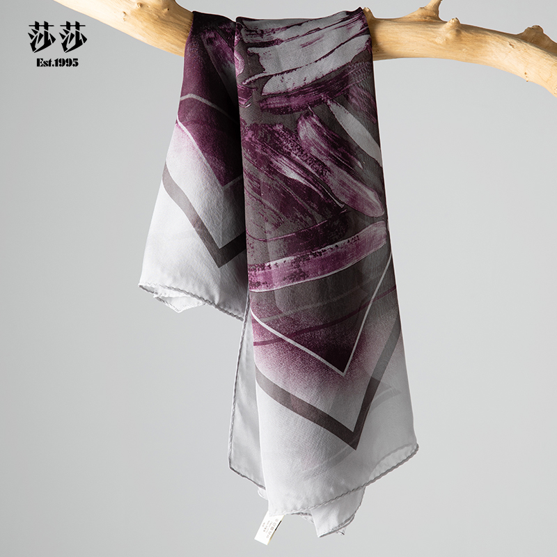 Shanghai Sasa official store ladies scarf fashion temperament silk scarf-100% mulberry silk large square