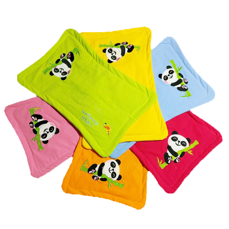 Panda Children Pillow Case 0-6 years old All Cotton Embroidered Kindergarten Student Pillow Cartoon Embroidered Baby Pillow Case