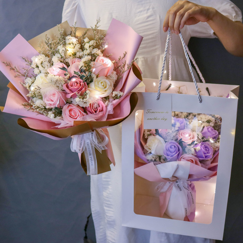 Birthday gifts female full of stars do not forget me dried bouquet rose immortal flowers graduation season to send girlfriend girlfriend Valentine's Day