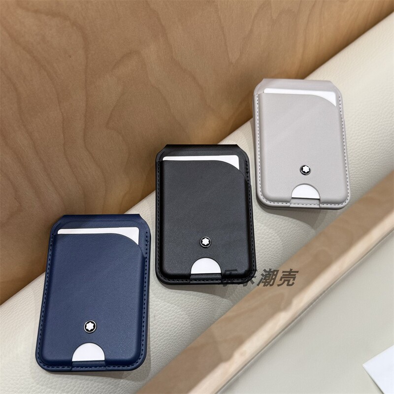 Business-Style Trendy Magsafe Folding Stand Magnetic Leather Card Holder Suitable for Apple iPhone Huawei Xiaomi Samsung Wireless Charging Phone Case Rotating Back Clip Leather Access Card Accessory Personalized