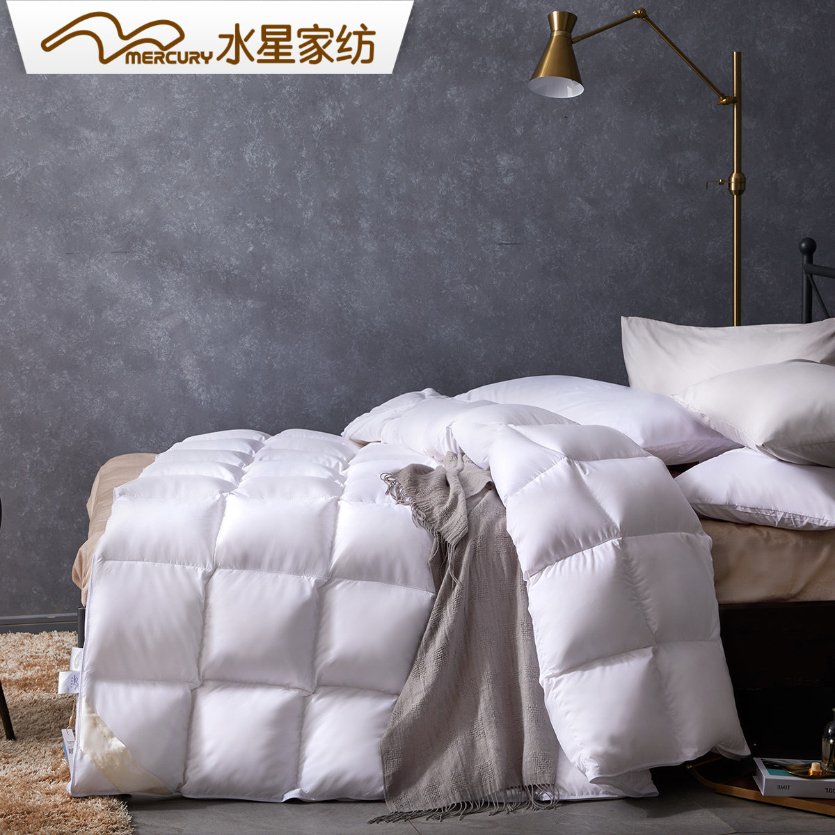 Mercury home textile duvet Winter quilt Five-star hotel white duck down quilt core single spring and Autumn quilt thick double quilt